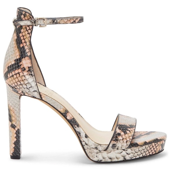 NWOB Vince Camuto Balindia Snakeskin 4” Ankle Strap Platform Sandals Size 5.5 - Picture 16 of 16